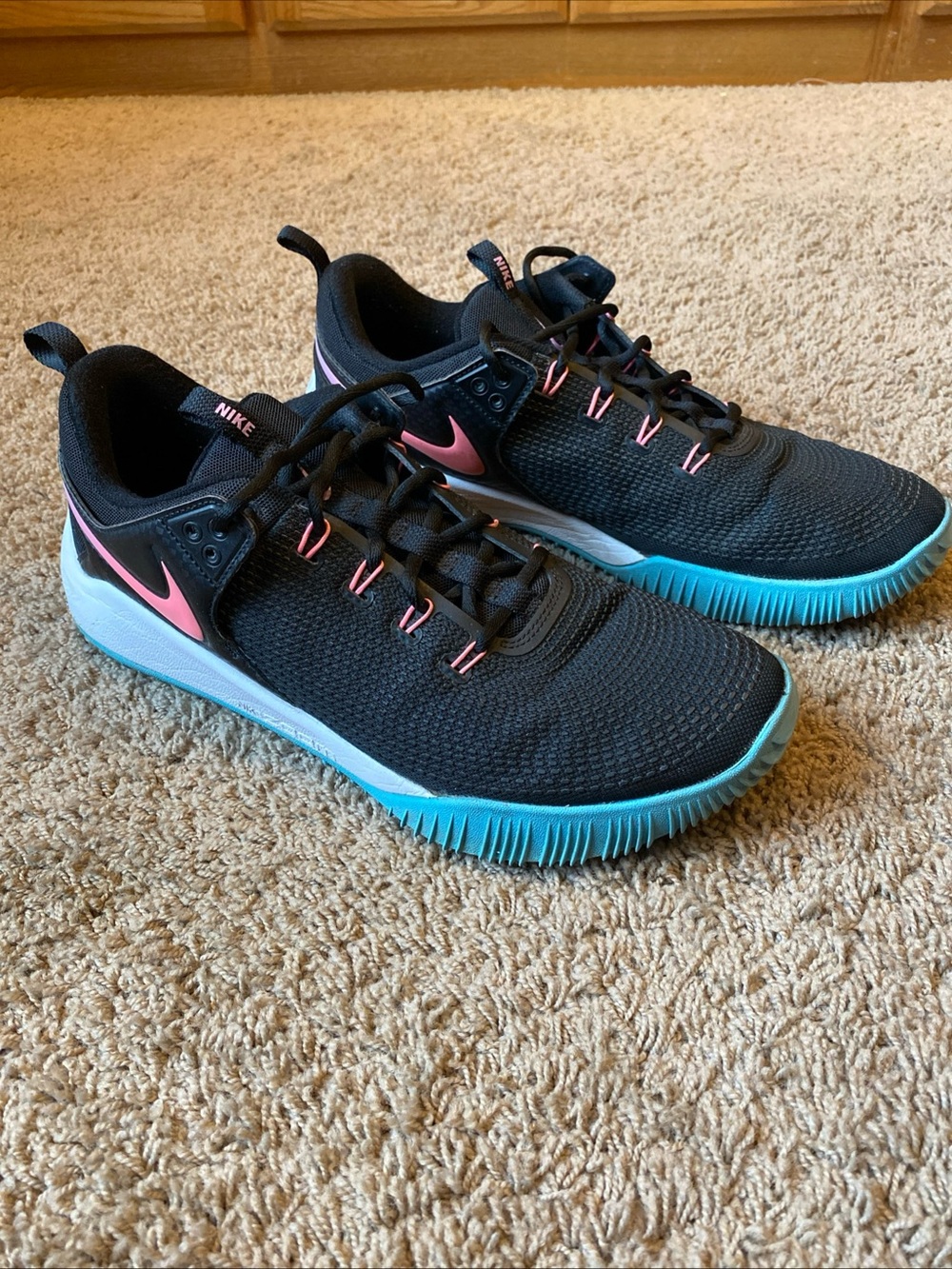 Nike Air Zoom Hyperace 2 SE Black Pink Blue Men Sz 12 Volleyball Court Shoes Gym